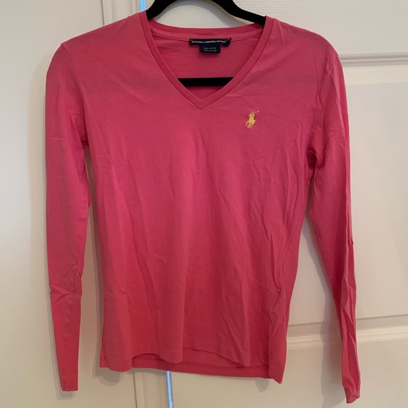 SALE🔥Ralph Lauren Pink Long Sleeved V-neck Shirt - Picture 1 of 3